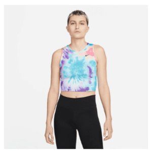 Nike Tank Women's Tie Dye Dri Fit Fast‎ Sleeveless Cropped Top Stretch Size XL